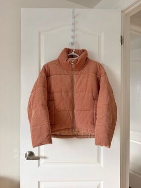 Topshop Petite Pink Corduroy Puffer Jacket
